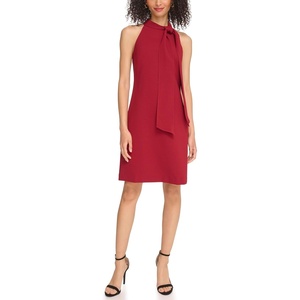 image:imageVince Camuto Womens Sleeveless Halter Tie Neck Shift Mini DressRed