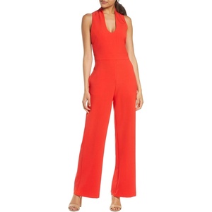 image:imageVince Camuto Womens Sleeveless Scoop Neck Crepe JumpsuitRed