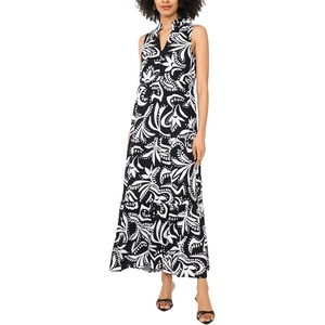 image:imageVince Camuto Womens Sleeveless VNeck Tiered Maxi DressRich Black