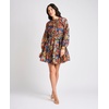 image:imageFloral Long Sleeve Dolman Sleeve One Tier Mini Dress Classic Navy