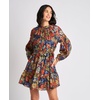 image:imageFloral Long Sleeve Dolman Sleeve One Tier Mini Dress Classic Navy