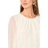 image:imageVince Camuto Gathered Crew Neck Long Sleeve BlouseToasted Ivory