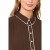 image:imageVince Camuto Pleated Buttonup Midi Dress with Contrast PipingRich Chocolate