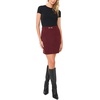 image:imageVince Camuto Womens Buckle Mini SkirtBurgundy