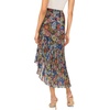 image:imageVince Camuto Womens Floral Asymmetrical Ruffle Midi SkirtClassic Navy