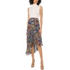 image:imageVince Camuto Womens Floral Asymmetrical Ruffle Midi SkirtClassic Navy