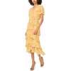 image:imageVince Camuto Womens Floral Short Sleeve Four Tier Layered Midi Dress with VNeckGolden