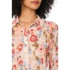 image:imageVince Camuto Womens Floral Short Sleeve Puff Sleeve Collar Buttondown TopSand Drift