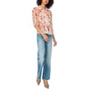 image:imageVince Camuto Womens Floral Short Sleeve Puff Sleeve Collar Buttondown TopSand Drift