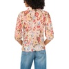 image:imageVince Camuto Womens Floral Short Sleeve Puff Sleeve Collar Buttondown TopSand Drift