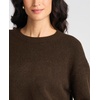 image:imageVince Camuto Womens Mid Sleeve Elbow Length Sleeve Crew Neck SweaterChocolate