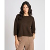 image:imageVince Camuto Womens Mid Sleeve Elbow Length Sleeve Crew Neck SweaterChocolate