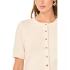 image:imageVince Camuto Womens Short Sleeve Button Front CardiganOat
