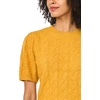 image:imageVince Camuto Womens Short Sleeve Cable Puff Sleeve Crew Neck SweaterAmber