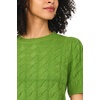 image:imageVince Camuto Womens Short Sleeve Cable Puff Sleeve Crew Neck SweaterSalted Lime Cozy