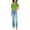 image:imageVince Camuto Womens Short Sleeve Cable Puff Sleeve Crew Neck SweaterSalted Lime Cozy