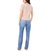 image:imageVince Camuto Womens Short Sleeve Contrast Neck SweaterLight Heather Taupe