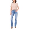 image:imageVince Camuto Womens Short Sleeve Contrast Neck SweaterLight Heather Taupe