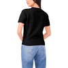 image:imageVince Camuto Womens Short Sleeve Contrast Neck SweaterRich Black