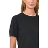 image:imageVince Camuto Womens Short Sleeve Contrast Neck SweaterRich Black