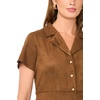 image:imageVince Camuto Womens Short Sleeve Tie Back Button Down Midi DressToasted