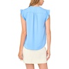 image:imageVince Camuto Womens Short Sleeve VNeck Ruffle Sleeve BlouseChambray Blue