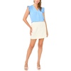 image:imageVince Camuto Womens Short Sleeve VNeck Ruffle Sleeve BlouseChambray Blue