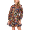 image:imageFloral Long Sleeve Dolman Sleeve One Tier Mini Dress Classic Navy