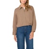 image:imageVince Camuto Womens Long Sleeve Collared Bubble Front Zip JacketFall Camel