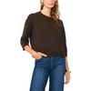 image:imageVince Camuto Womens Mid Sleeve Elbow Length Sleeve Crew Neck SweaterChocolate
