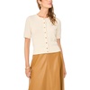image:imageVince Camuto Womens Short Sleeve Button Front CardiganOat