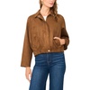 image:imageVince Camuto Womens Suede Raglan Sleeve Zipper Front JacketToasted