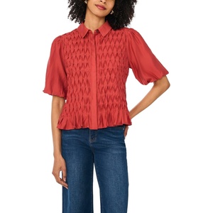 image:imageVince Camuto Button Front Bubble Sleeve TopFireside
