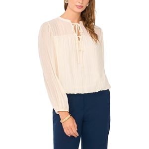 image:imageVince Camuto Long Sleeve Bubble Hem with SplitNeck and Two TiesSand Drift