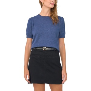 image:imageVince Camuto Short Sleeve Puff Sleeve Crew NeckBlueberry Smoke