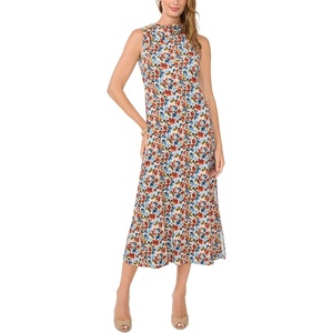 image:imageVince Camuto Womens Floral Sleeveless Knit Midi DressDenim Navy