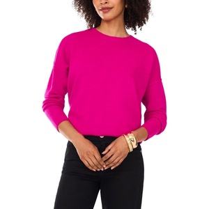 image:imageVince Camuto Womens Long Sleeve Extend Shoulder Center Facing Seam Cozy SweaterSweaterMagenta