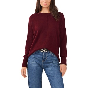 image:imageVince Camuto Womens Long Sleeve Extend Shoulder Center Facing Seam Cozy SweaterSweaterWine