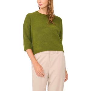 image:imageVince Camuto Womens Mid Sleeve Elbow Length Sleeve Crew Neck SweaterPesto