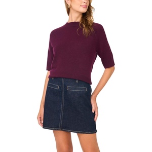 image:imageVince Camuto Womens Short Sleeve Raglan Mock Neck SweaterPickled Beet
