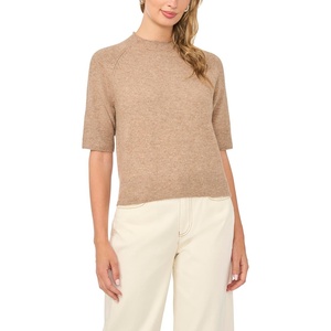 image:imageVince Camuto Womens Short Sleeve Raglan Mock Neck SweaterTaupe